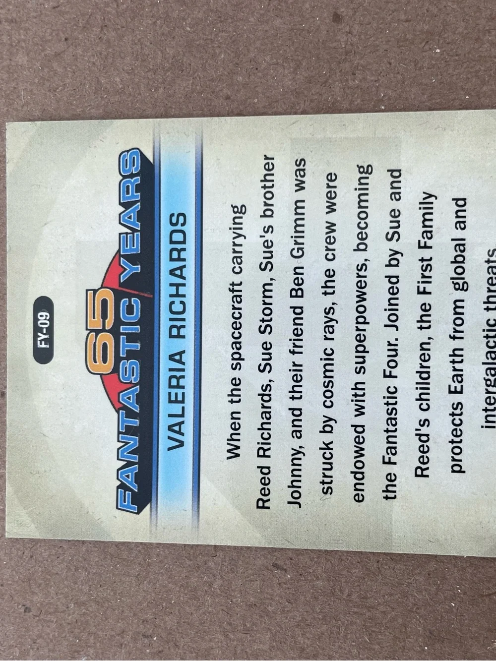 Topps 2026 Topps Chrome Marvel 65 Fantastic Years Valeria Richards Insert FY-09